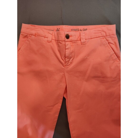Women's Gap Broken In Straight Khakis Neon Peach Size 2 - Picture 4 of 6